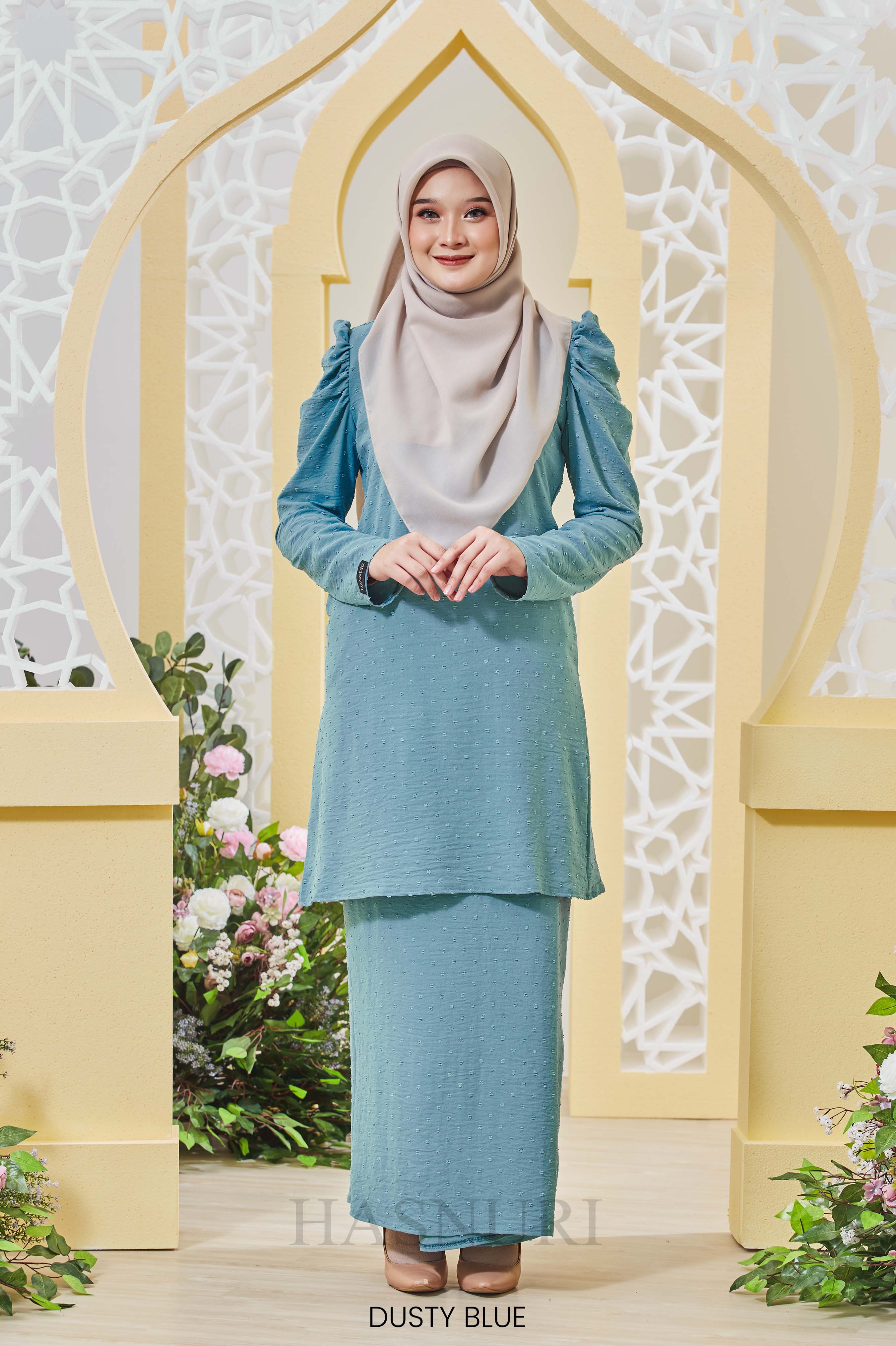 Kurung Elyssa - Dusty Blue