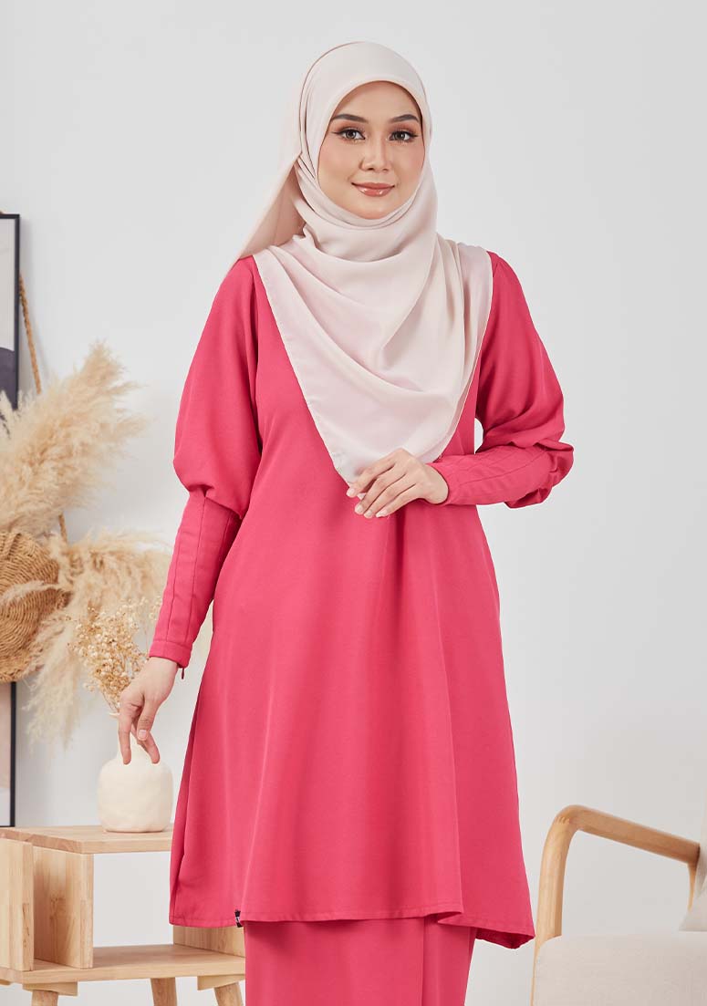 Kurung Safwanah - Fuschia Pink