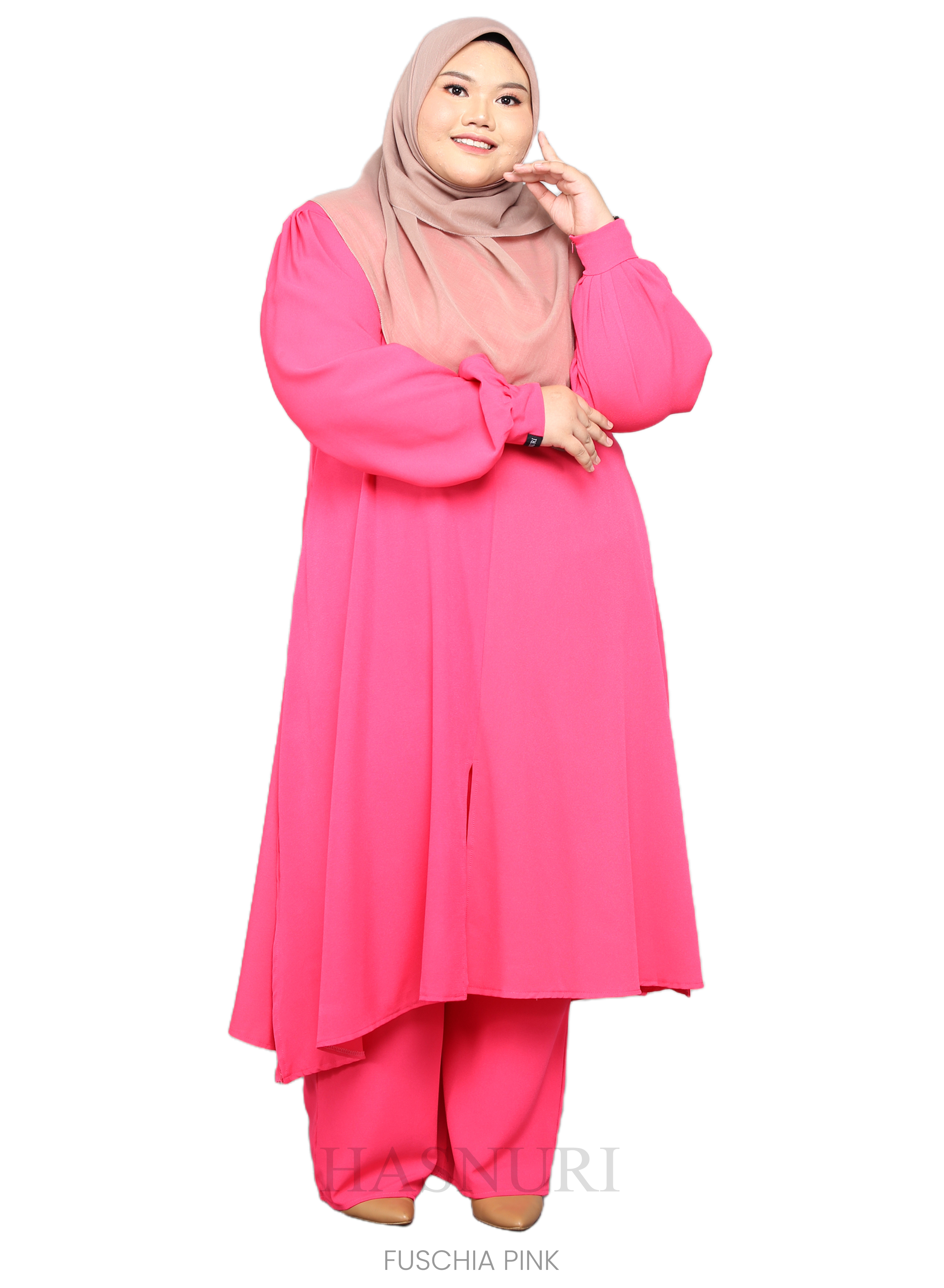 Suit Zakiya Plus Size - Fuschia Pink