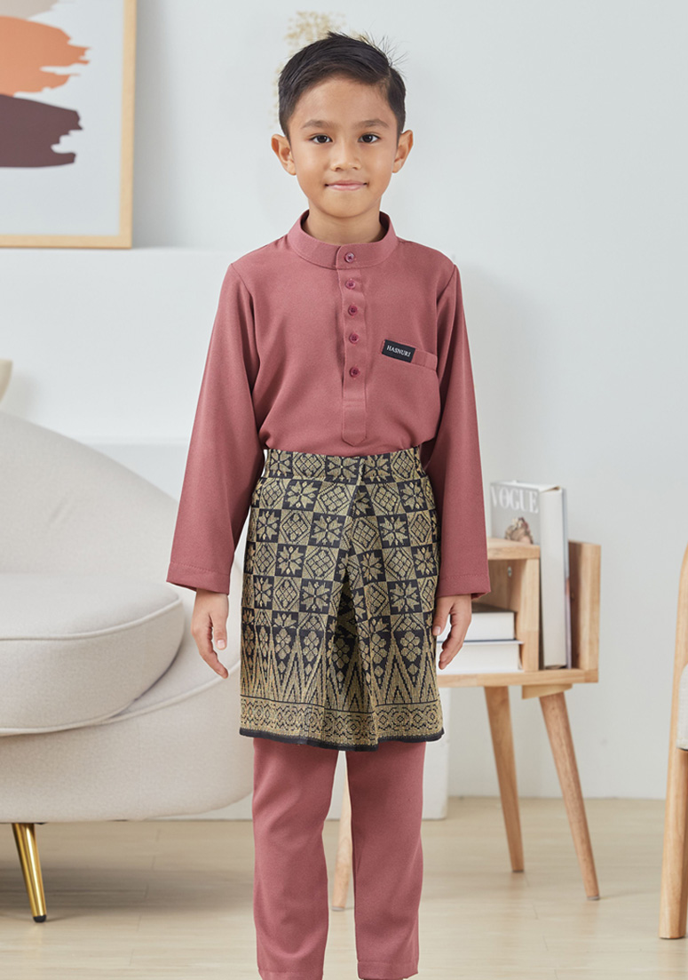 Baju Melayu Fattah Kids - Dusty Pink