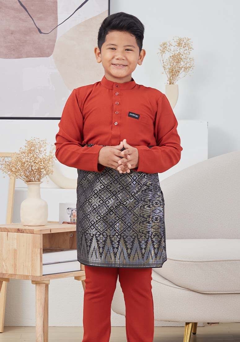 Baju Melayu Fattah Kids - Orange