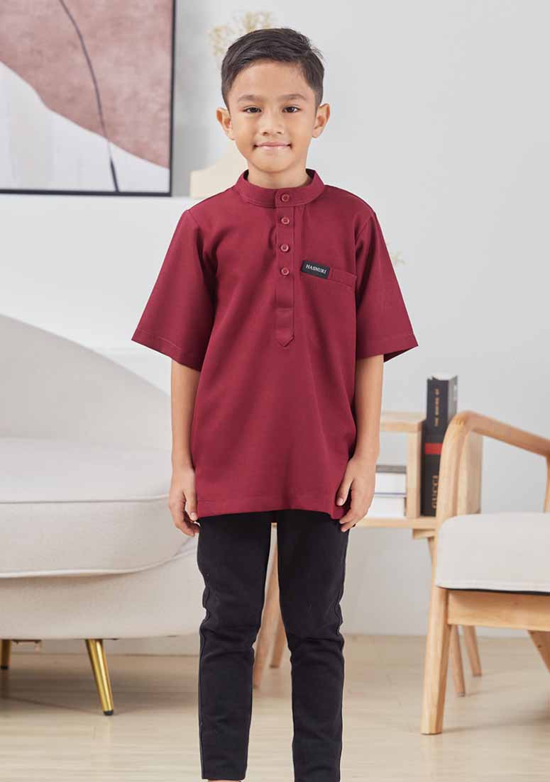 Kurta Danish Kids - Deep Maroon