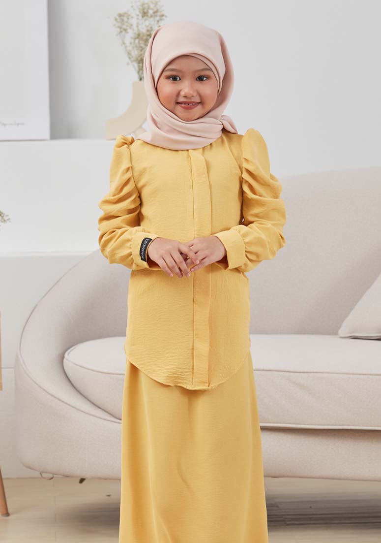 Kurung Farzana Kids - Butter Yellow