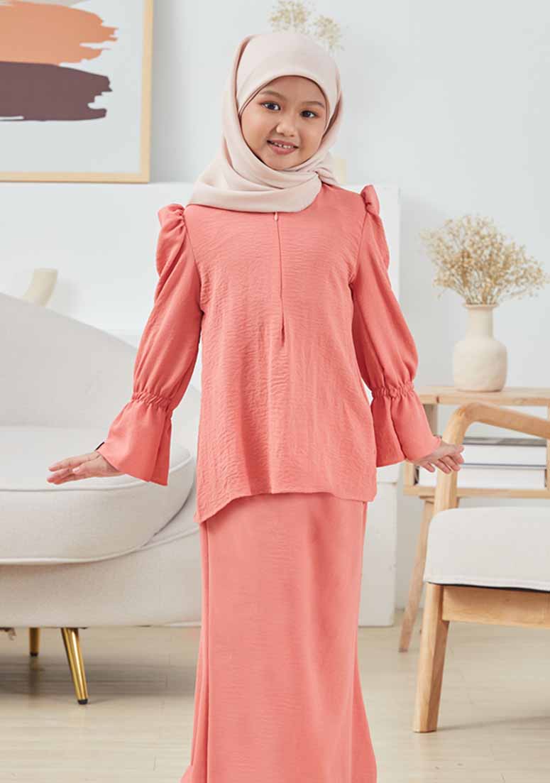 Kurung Fathia Kids - Peach