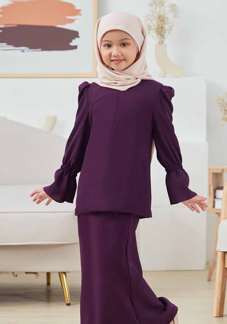 Kurung Fathia Kids - Dark Purple