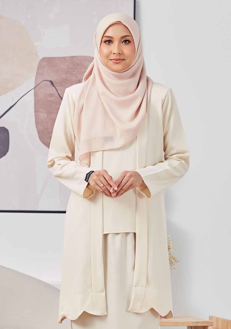 Kurung Mastura - Light Cream