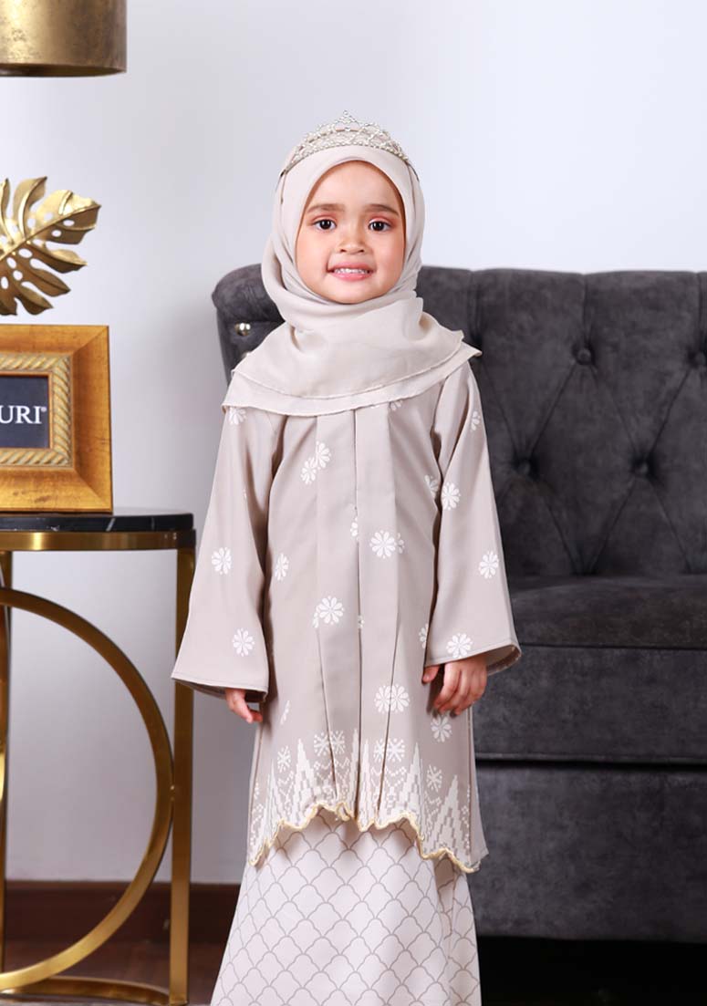 Kebaya Dang Laila Kids - Stone Grey