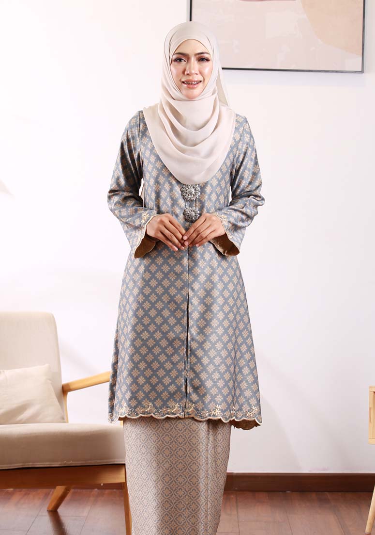 Kurung Bakawali 02 - Blue Grey