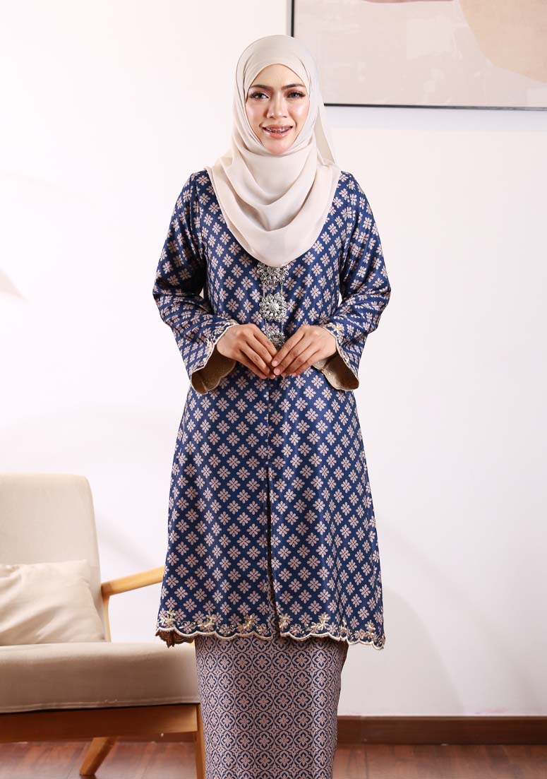 Kurung Bakawali 02 - Navy Blue