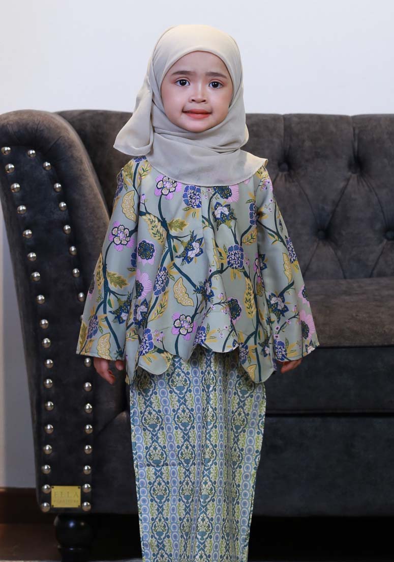 Kurung Dang Tiara Mini Kids - Sage Green