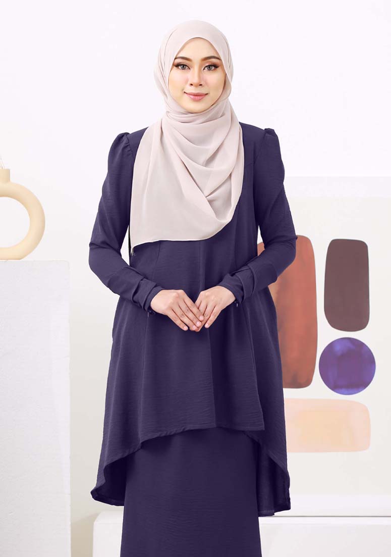 Kurung Lily Clara - Blueberry