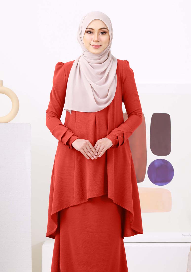 Kurung Lily Clara - Brick Orange