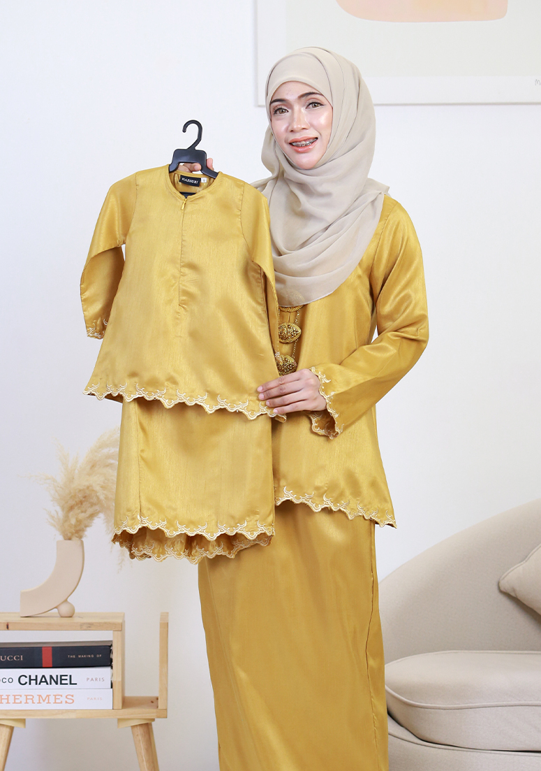 Kurung Wan Qistina Kids - Yellow Mustard