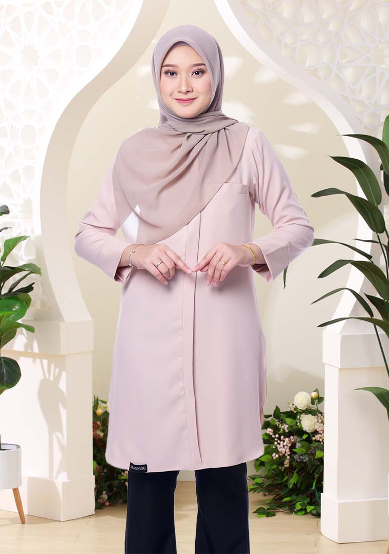 Blouse Bunga Cengkih - Nude Peach