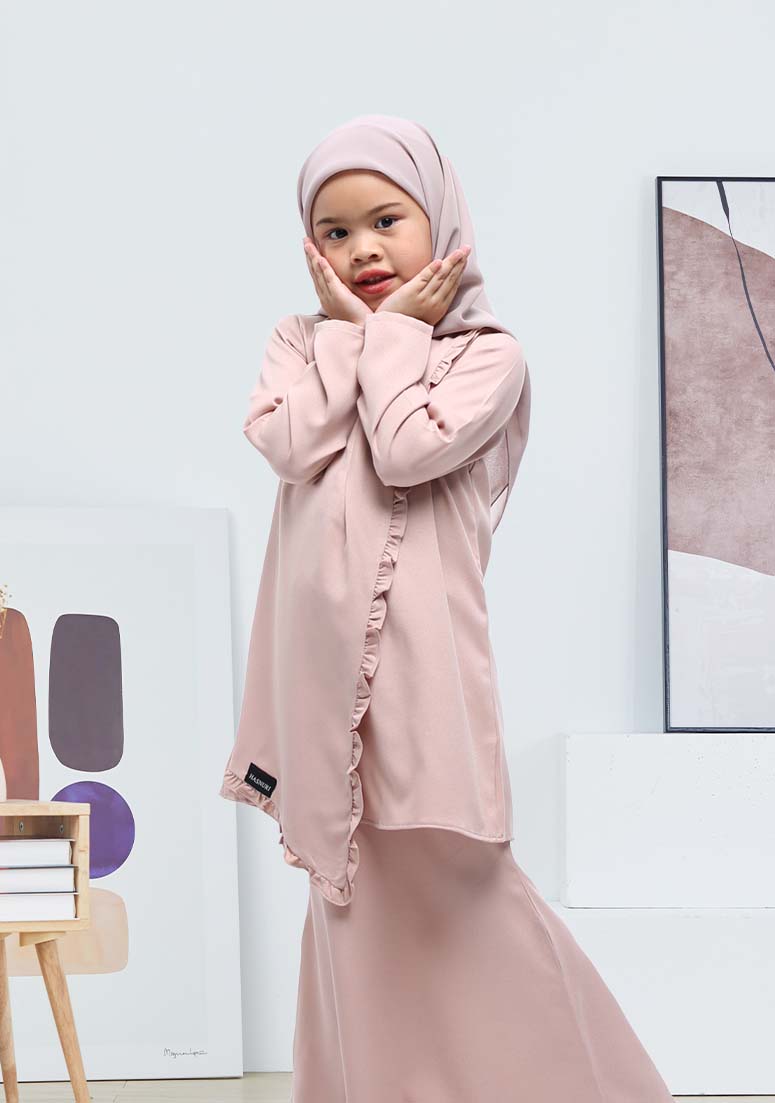 Kurung Areefa Kids - Nude Peach