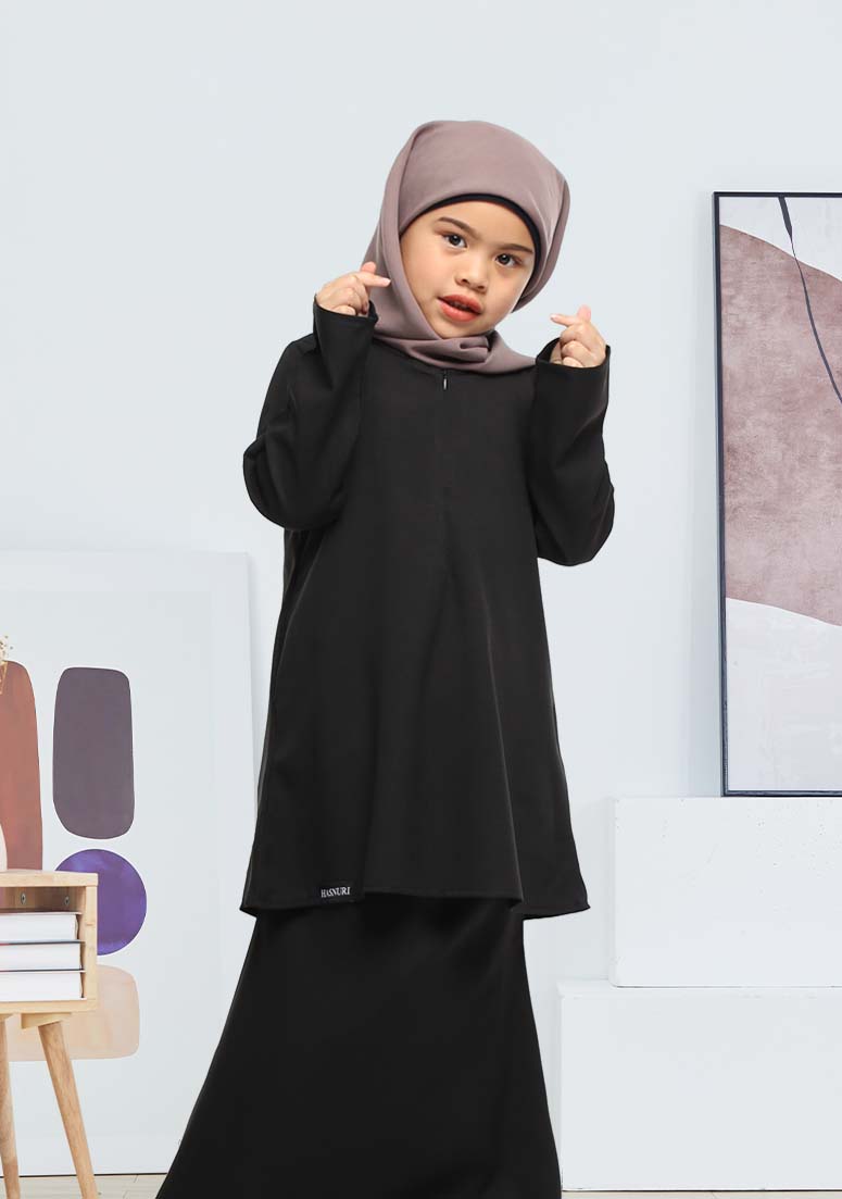 Kurung Khaleeda Kids - Black