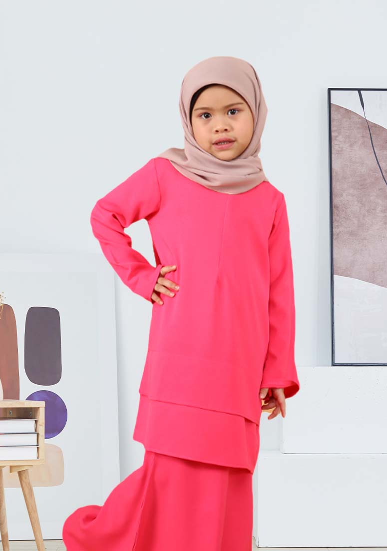Kurung Mini Bella Kids - Fuschia Pink