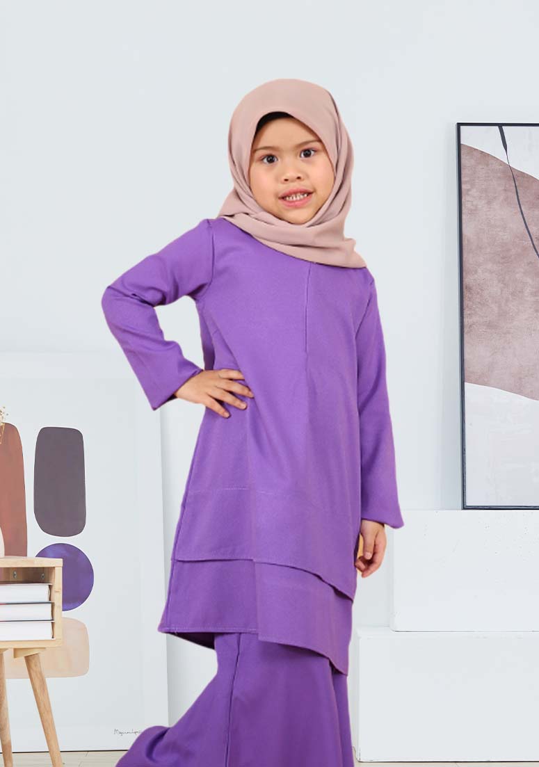 Kurung Mini Bella Kids - Yam Purple