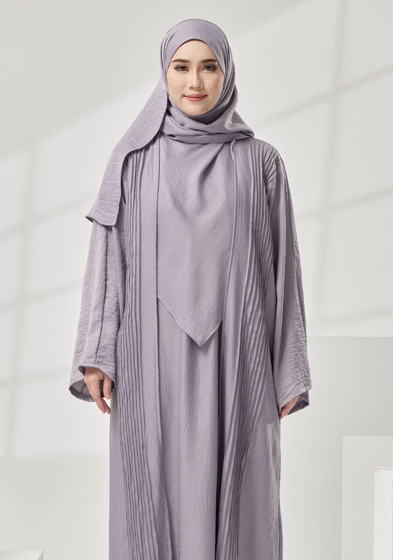 Abaya Hafsaa - Silver Grey
