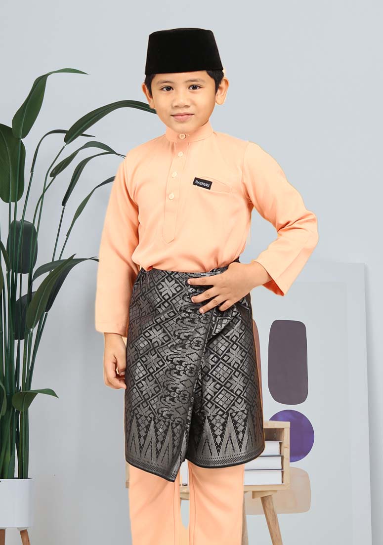 Baju Melayu Hasif Kids - Light Peach