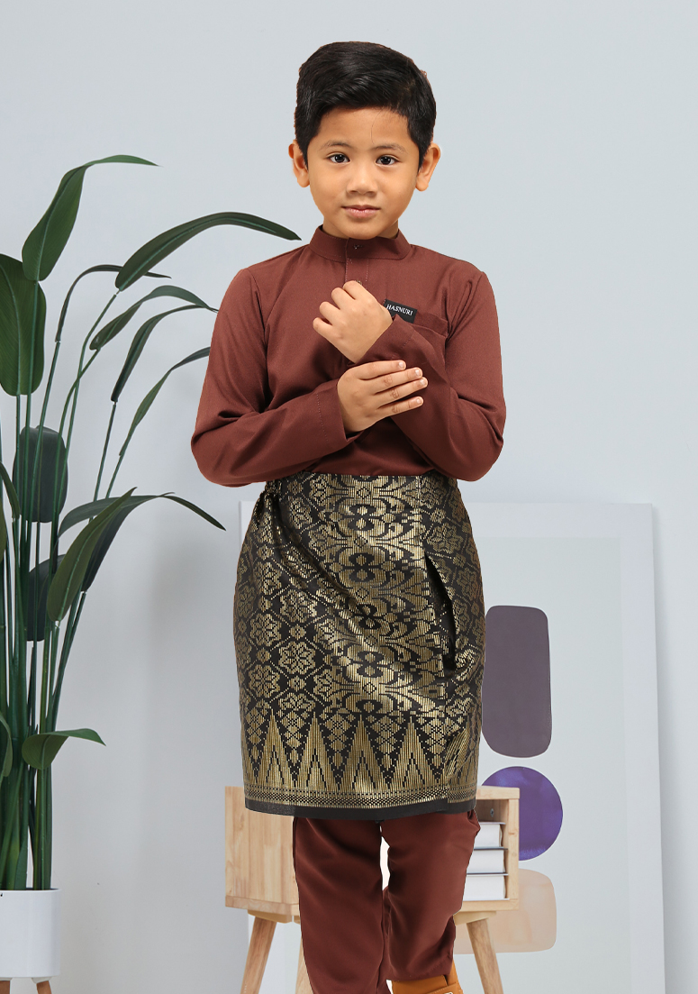 Baju Melayu Jebat Kids - Dark Choc