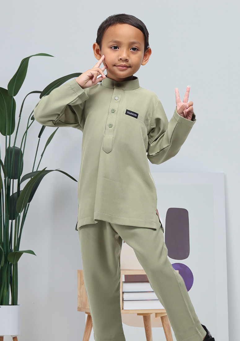 Baju Melayu Jebat Kids - Green