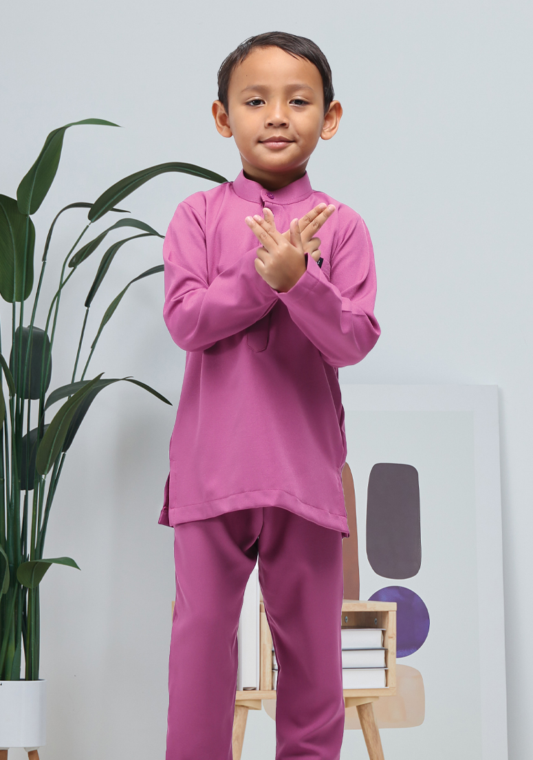 Baju Melayu Jebat Kids - Magenta