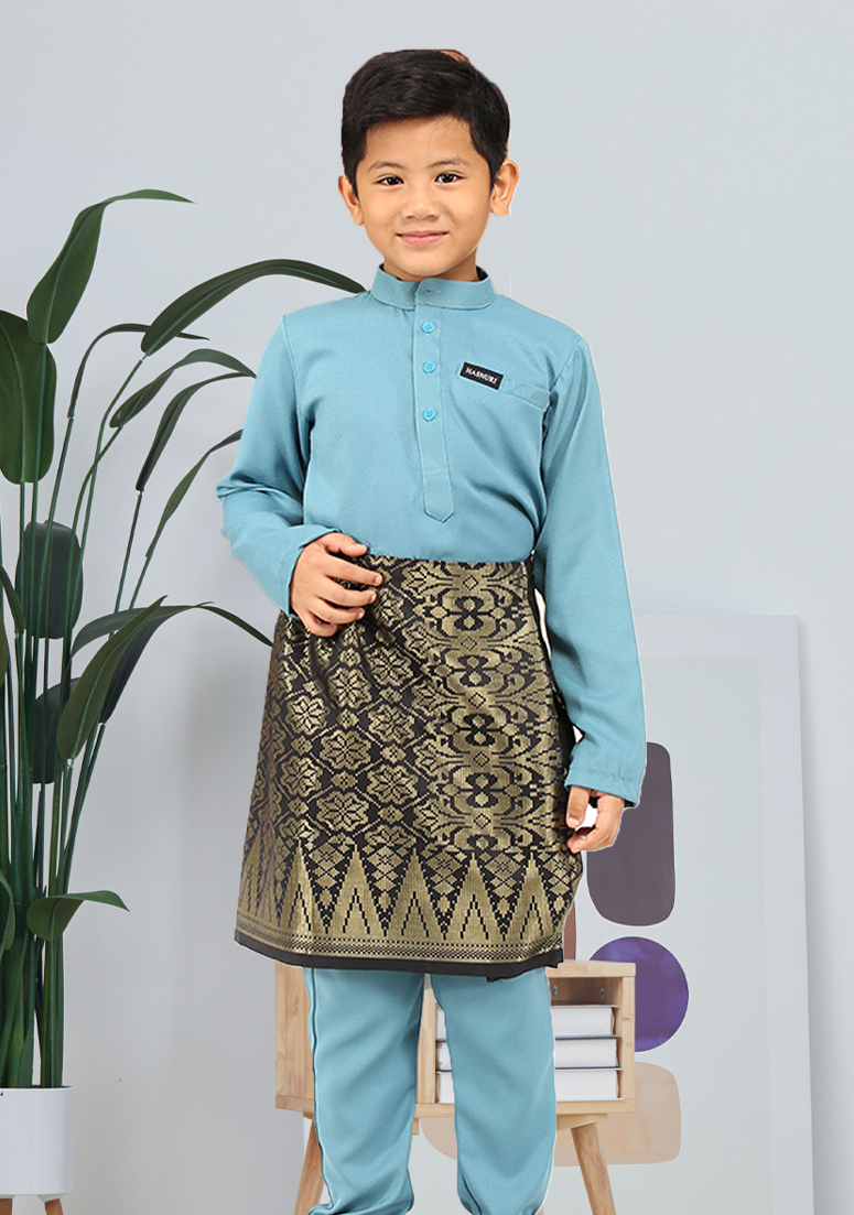 Baju Melayu Jebat Kids - Ocean Blue