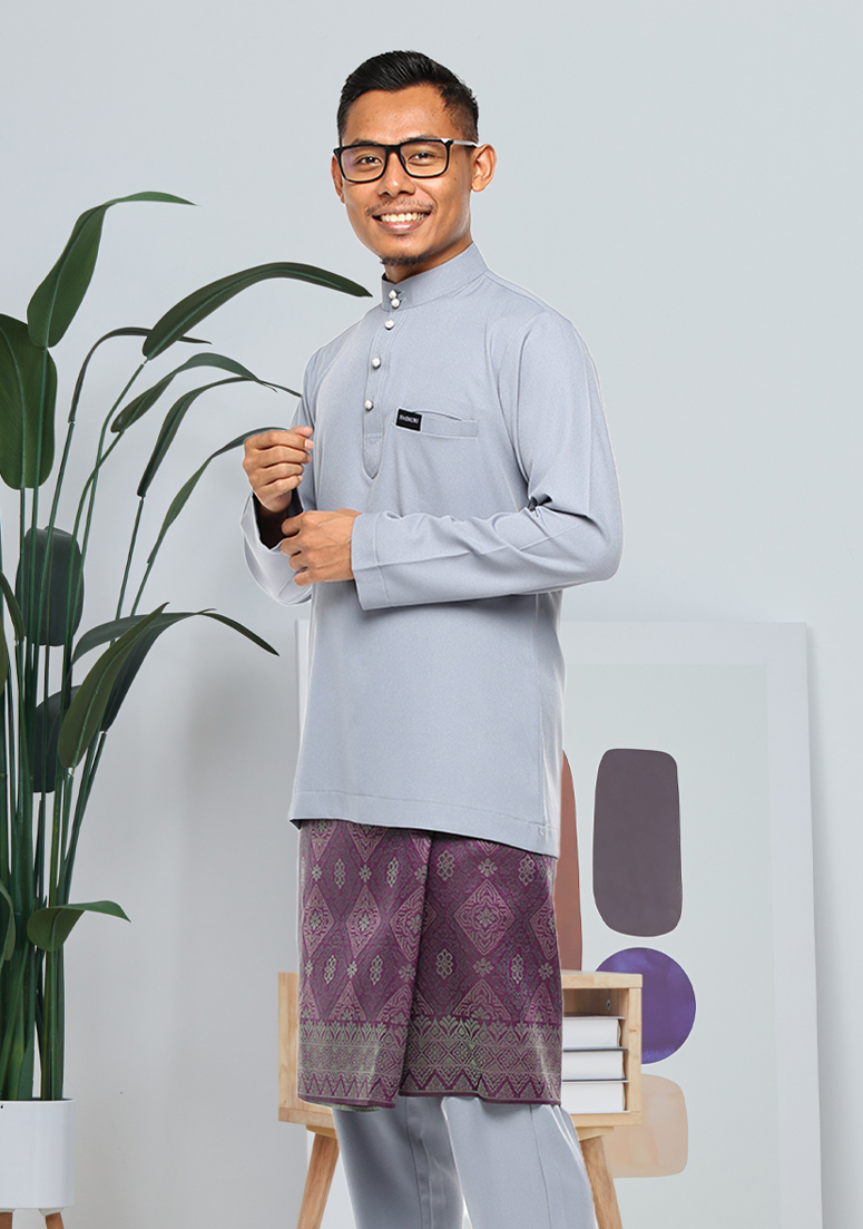 Baju Melayu Kashaf - Blue Grey