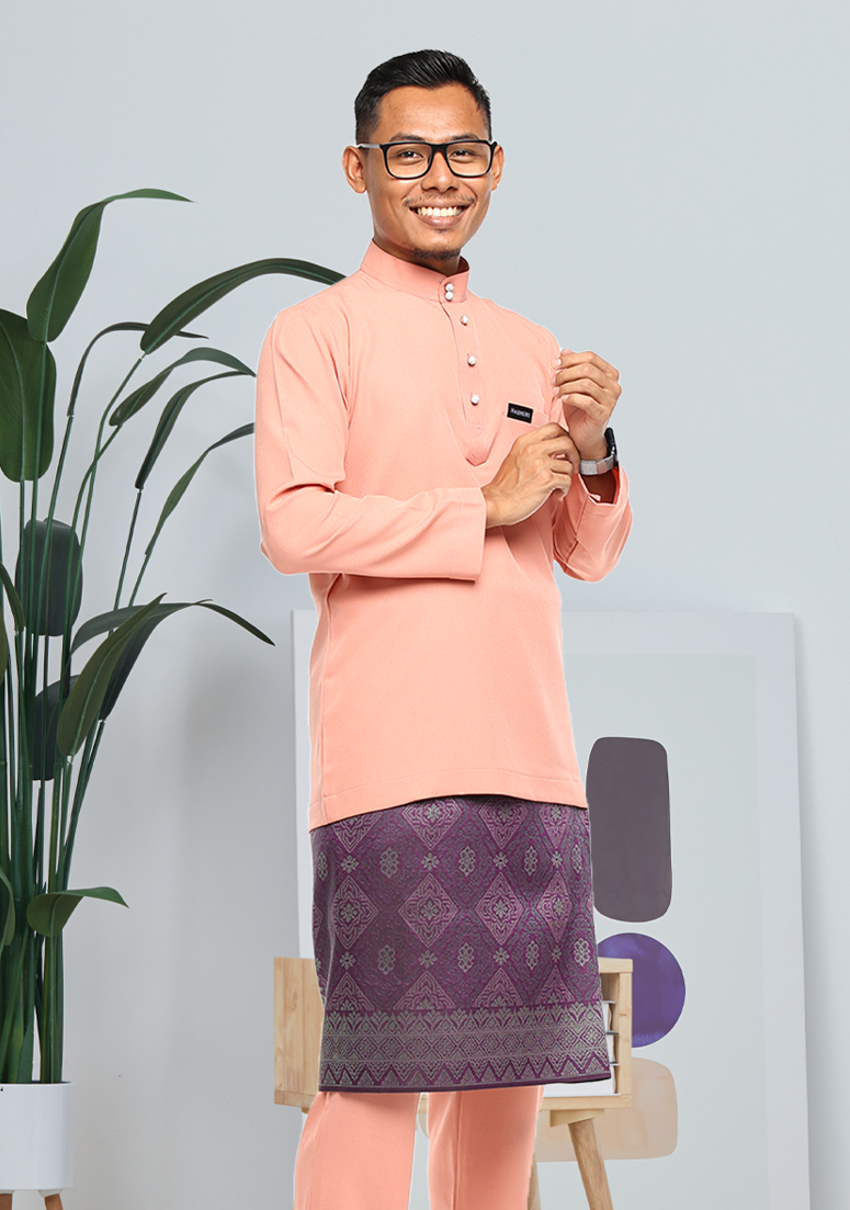 Baju Melayu Kashaf - Light Peach