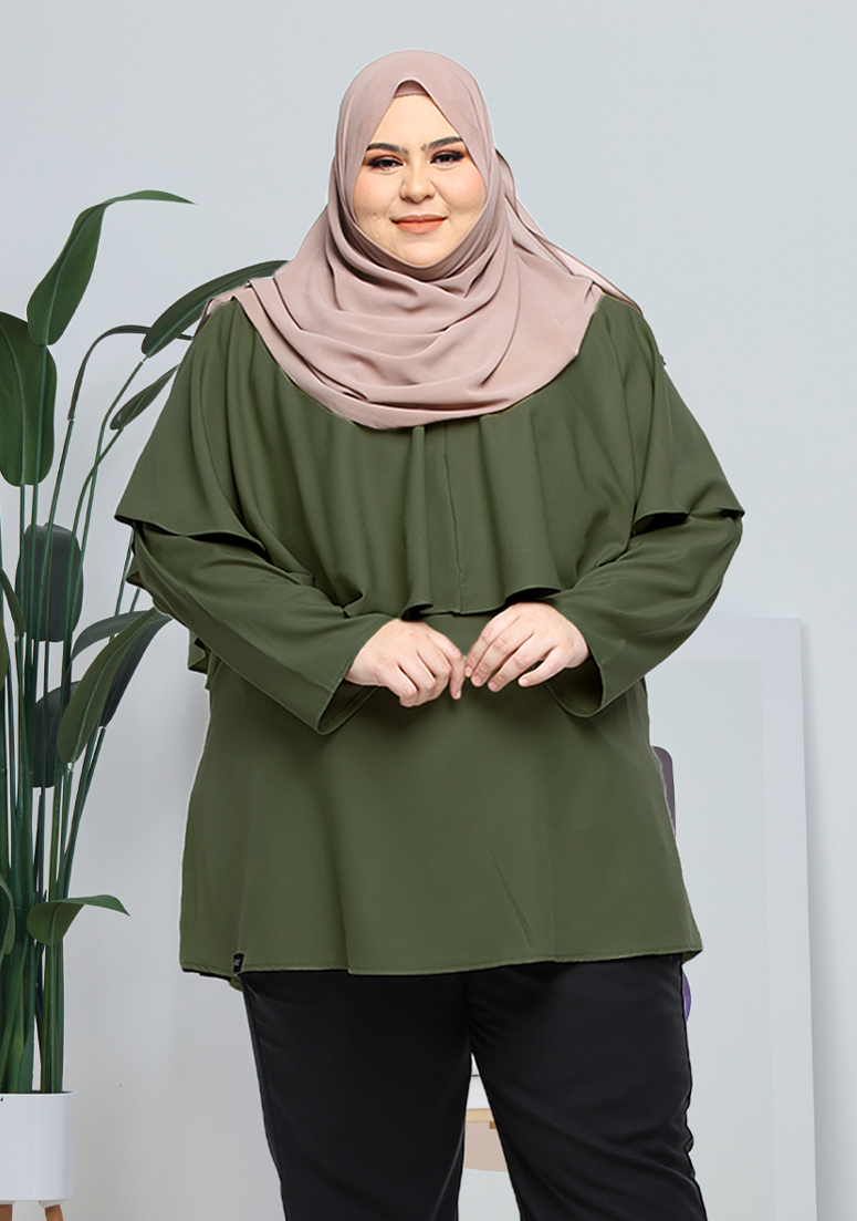 Blouse Lufya Plus Size - Army Green