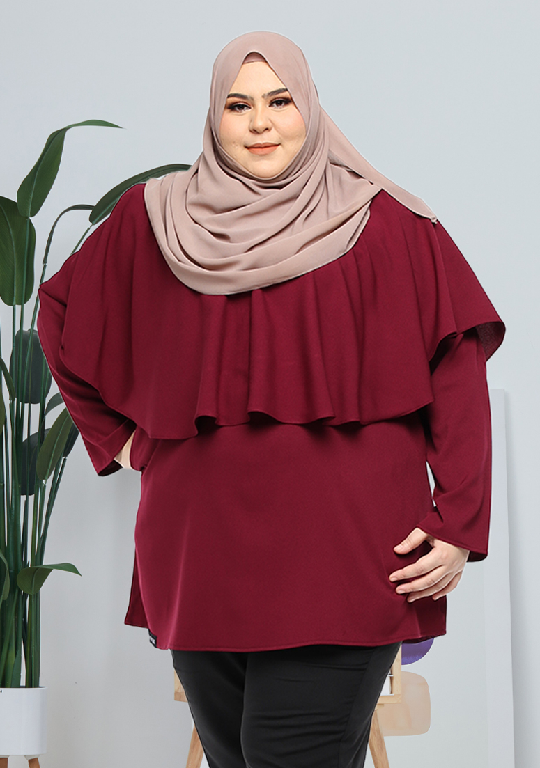 Blouse Lufya Plus Size - Deep Maroon