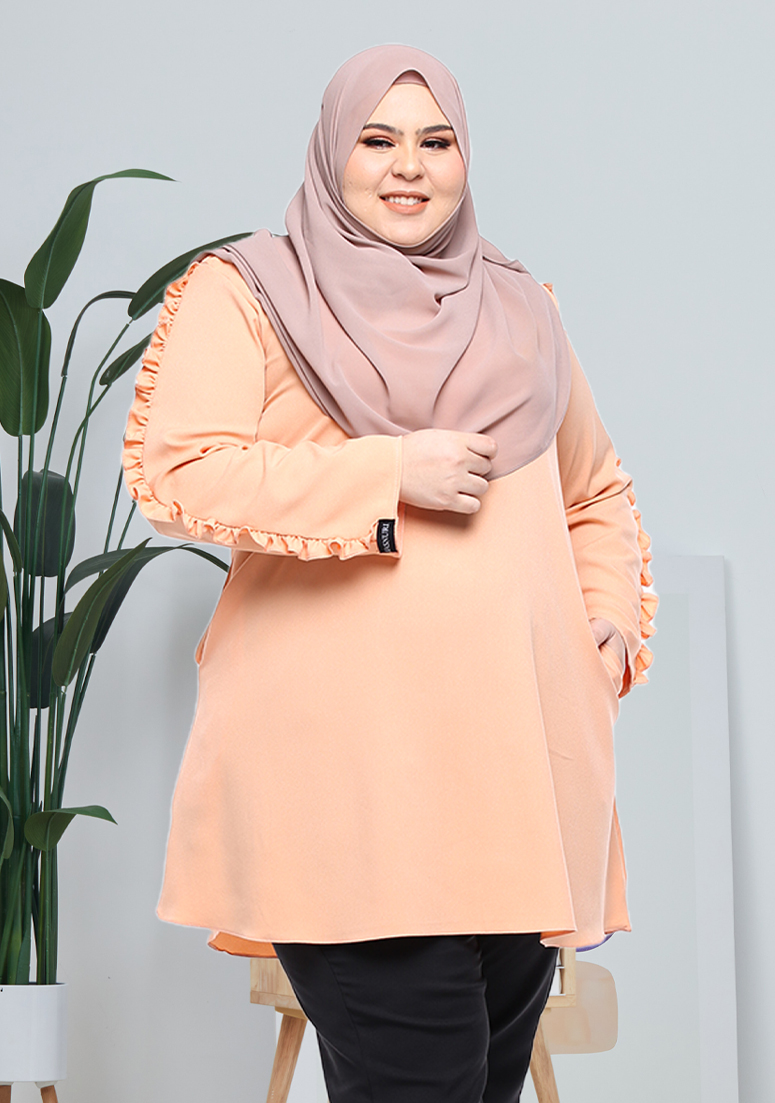 Blouse Vee Plus Size - Light Peach