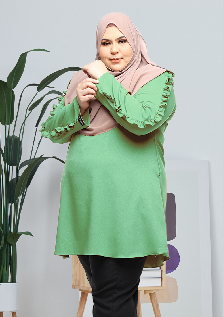 Blouse Vee Plus Size - Mint Green