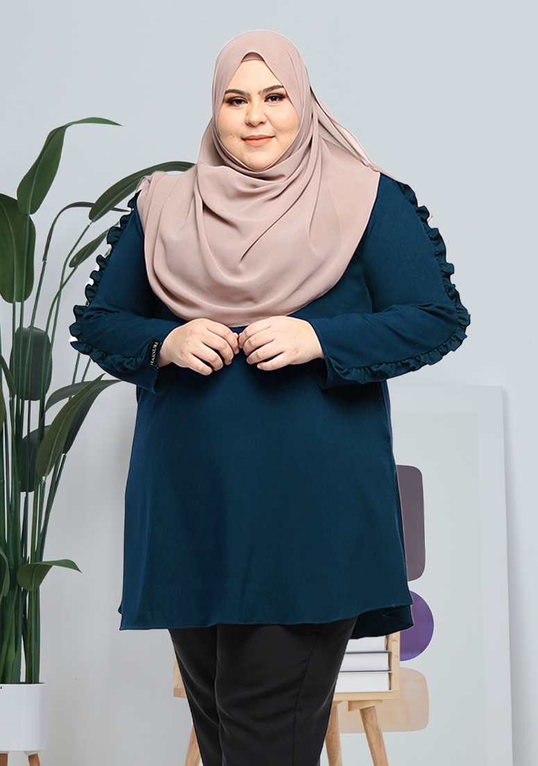 Blouse Vee Plus Size - Teal