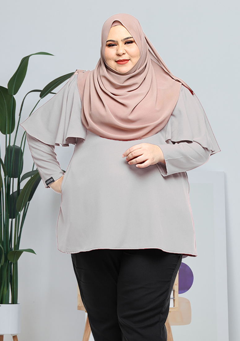 Blouse Yasmin Plus Size - Light Grey