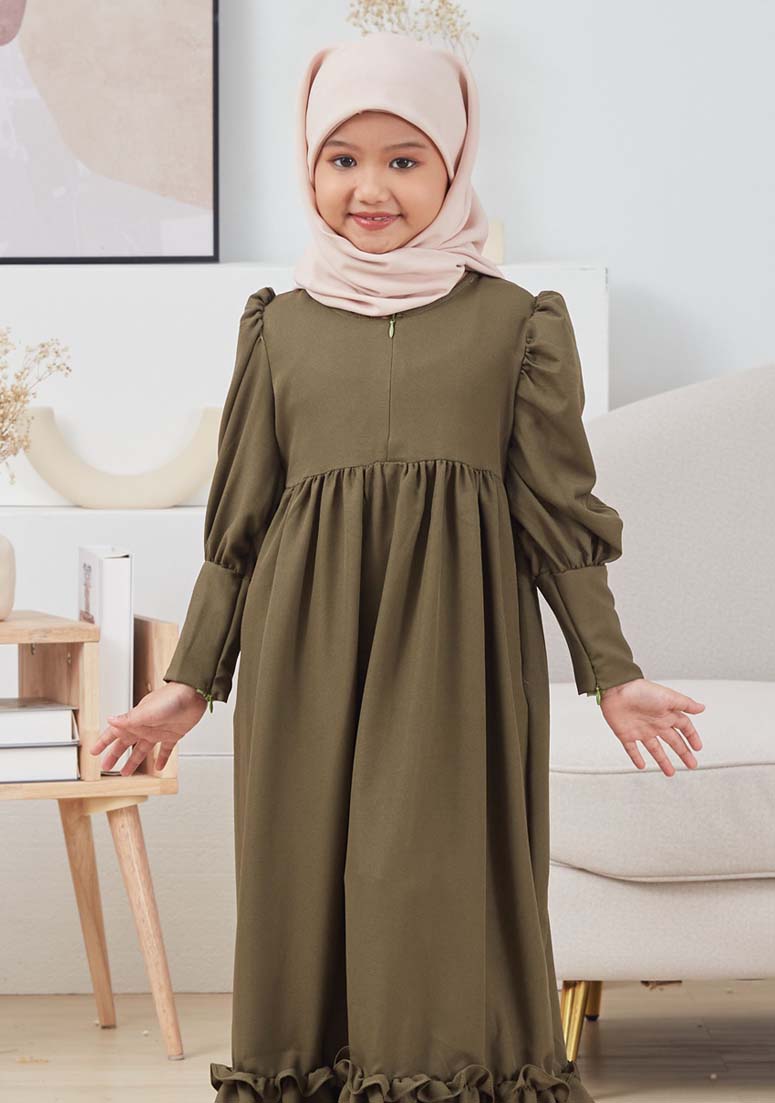 Dress Mushira Kids - Olive Green