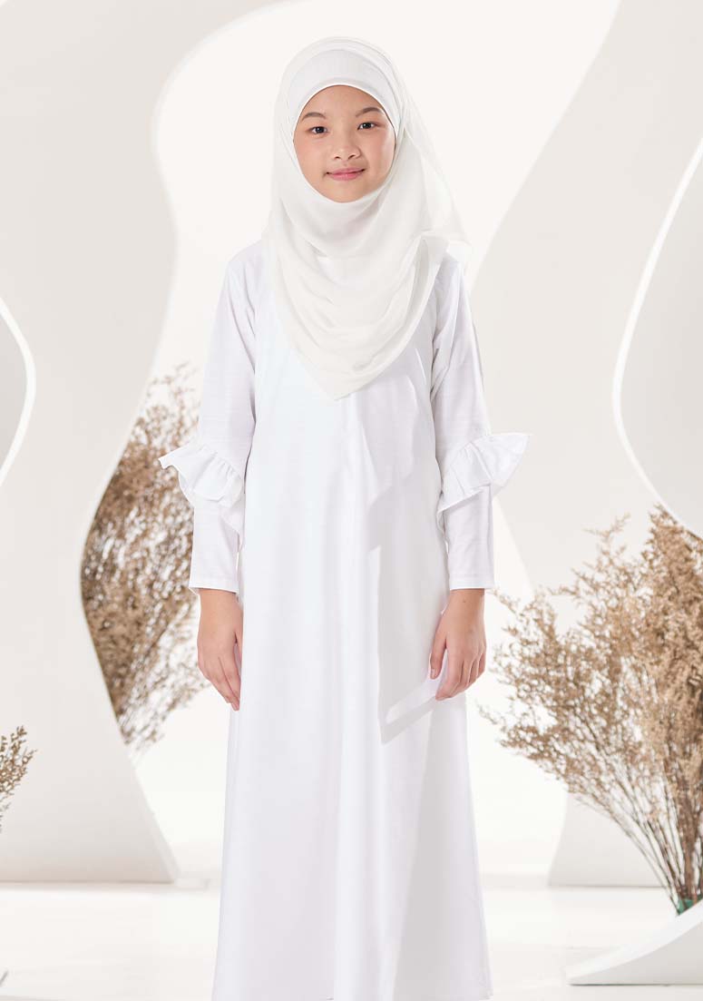 Jubah Jayyidah Kids - White