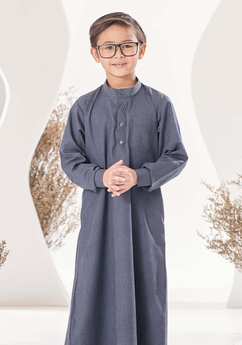 Jubah Jayyid Kids - Spruce Grey