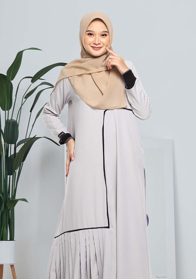 Jubah Zizie - Light Grey