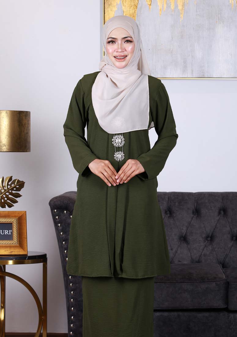 Kebaya Delima - Army Green