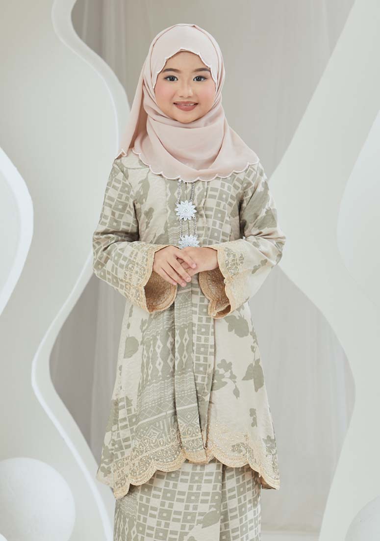 Kebaya Indah Kids - Light Grey
