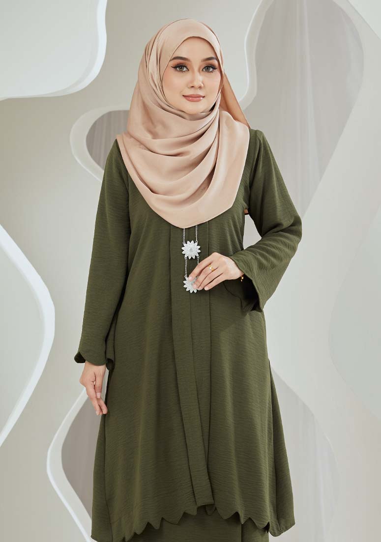 Kebaya Samihah - Army Green