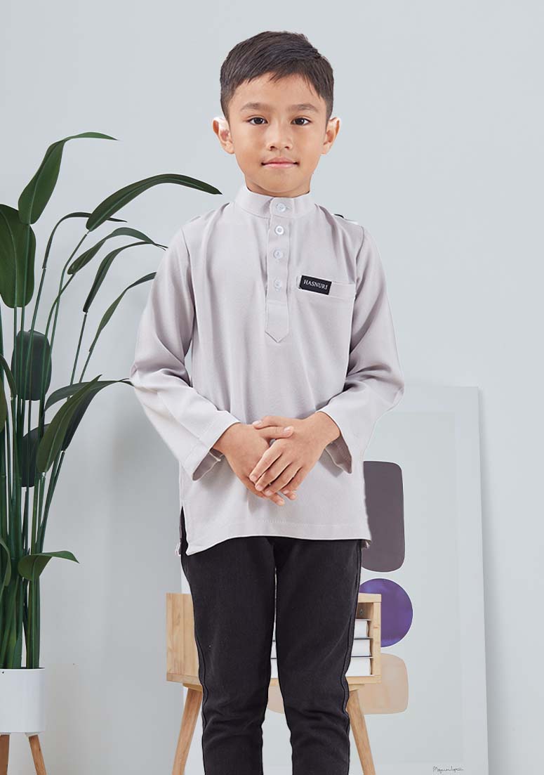 Kurta Wafiy Kids - Light Grey