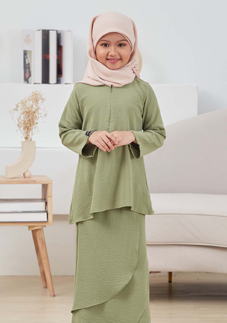 Kurung Amanda Kids - Matcha Green