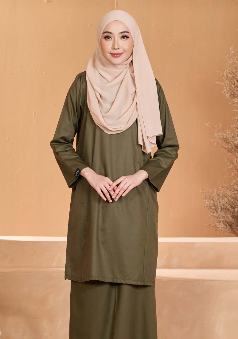 Kurung Azizah - Army Green