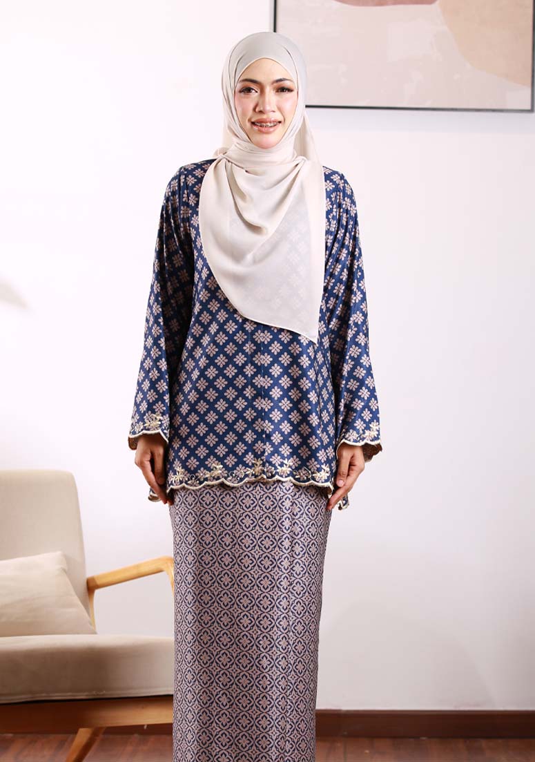 Kurung Bakawali 01 - Navy Blue