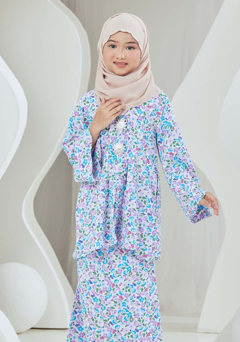 Kebaya Cik Bunga Kids - Purple