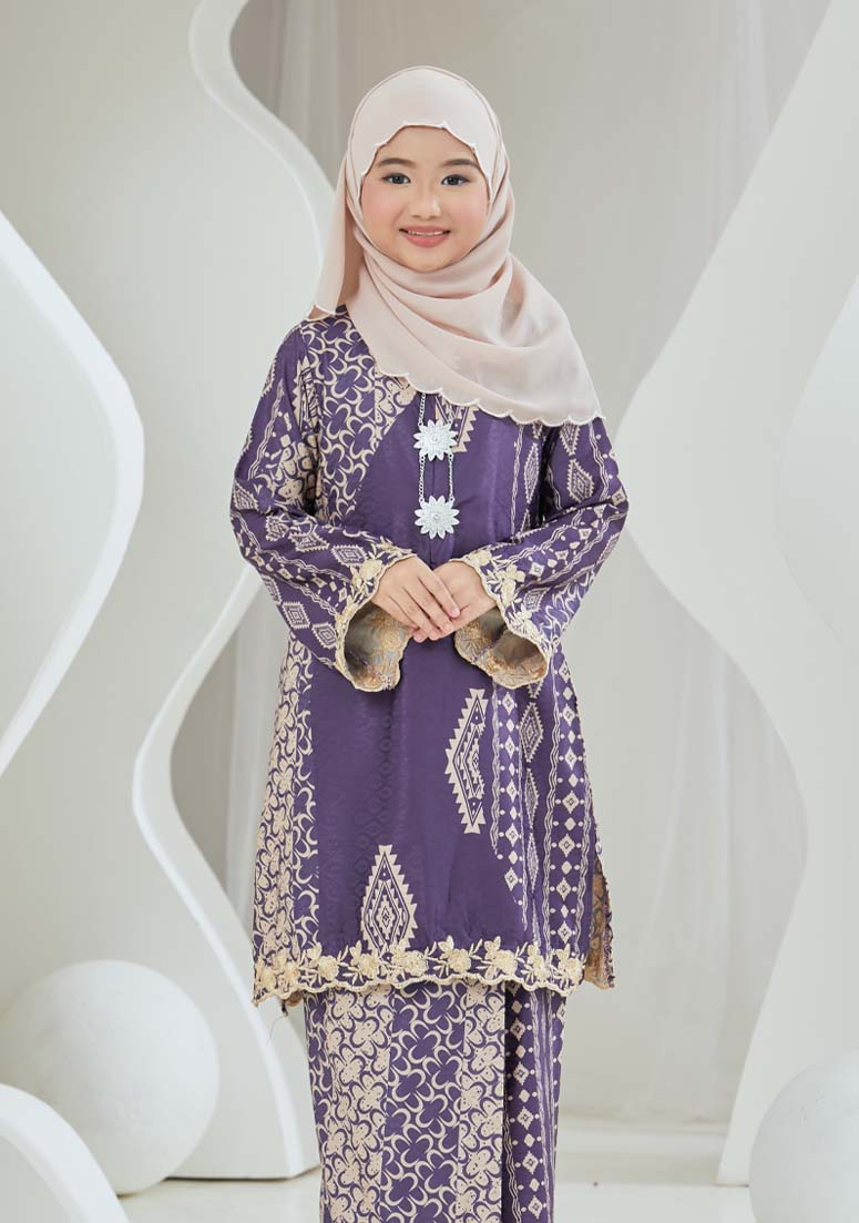 Kurung Cik Melur Kids - Mauve