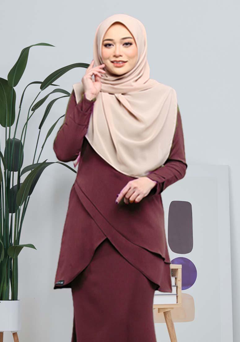 Kurung Cik Tulip - Plum